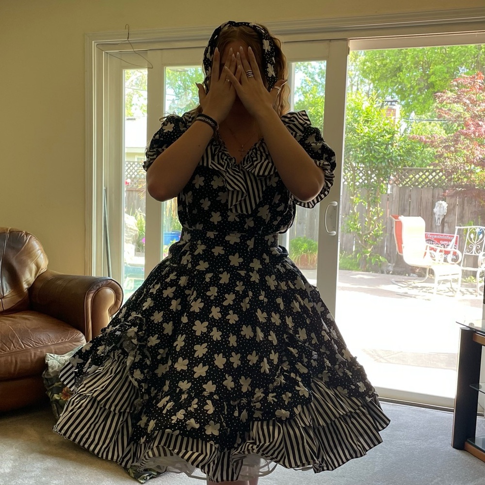 Black and White Floral Dress